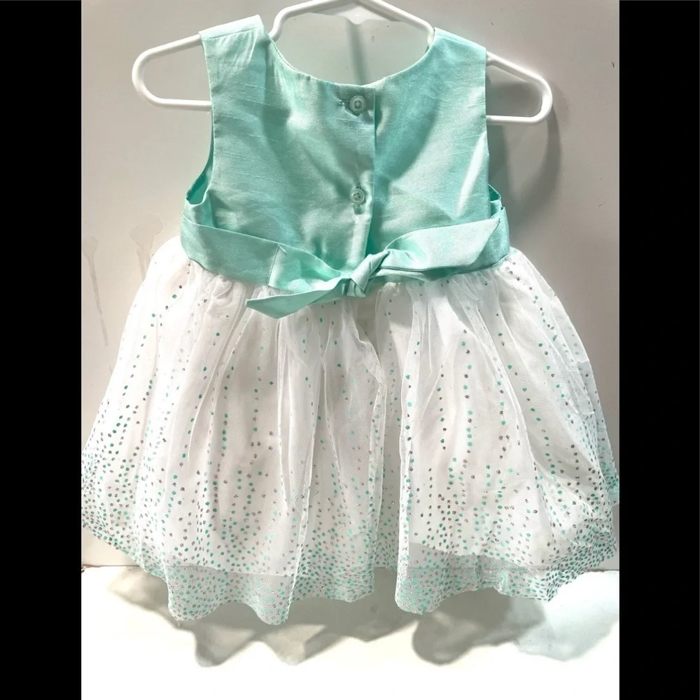 GEORGE sparkly teal chiffon dress toddler 18M
